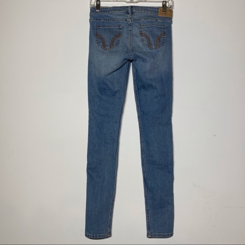 EUC Hollister Super Skinny Grommet Leather Lace Embellished Pocket Denim Jeans 1 - Picture 5 of 6